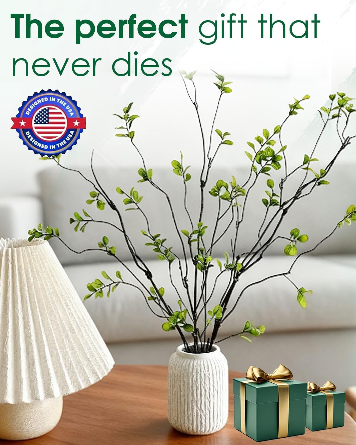 6Pcs Artificial Faux Branches for Vases, Tall Fake Faux Greenery Stems, Reali…