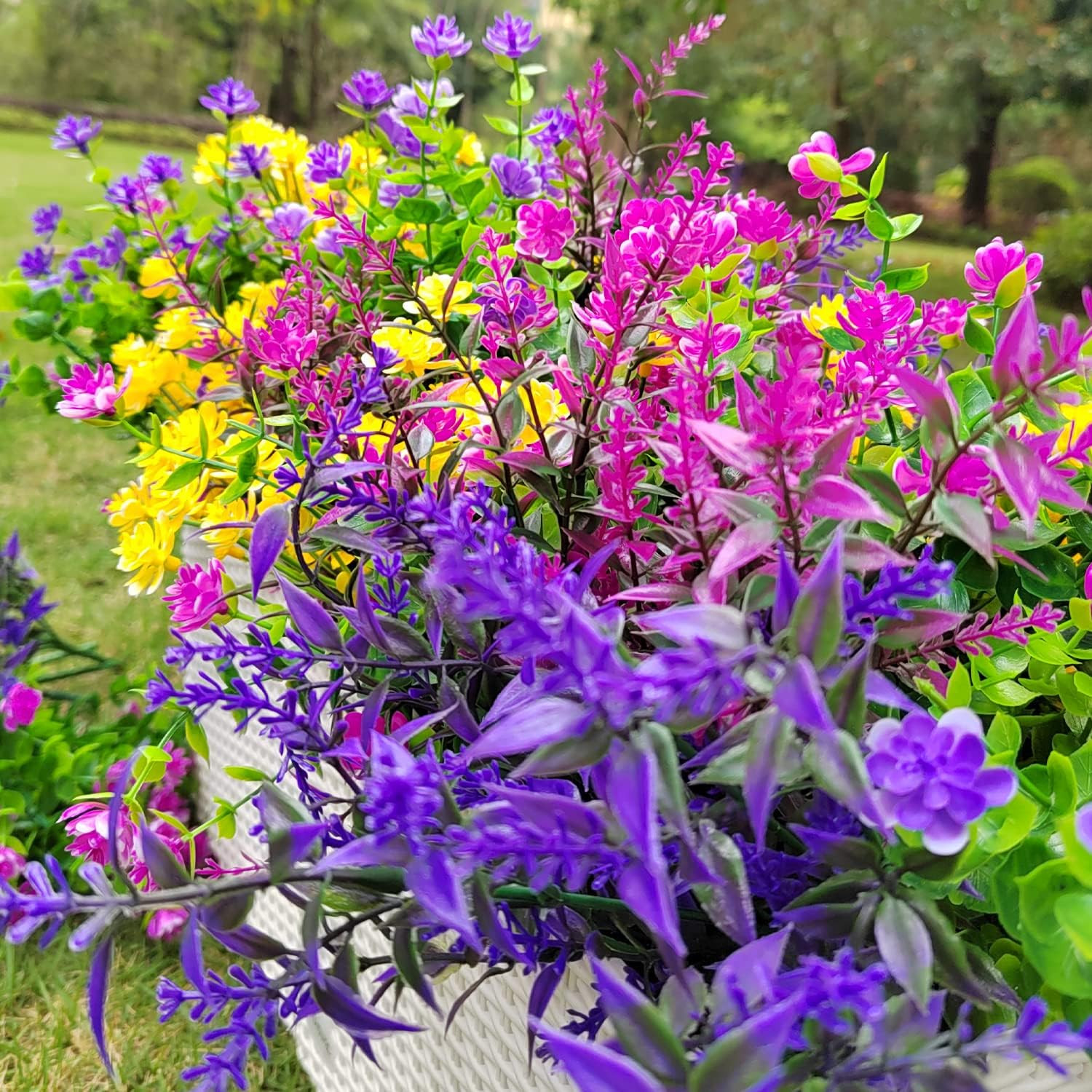 20 Bundles UV Resistant Artificial Flowers for Garden & Home Décor