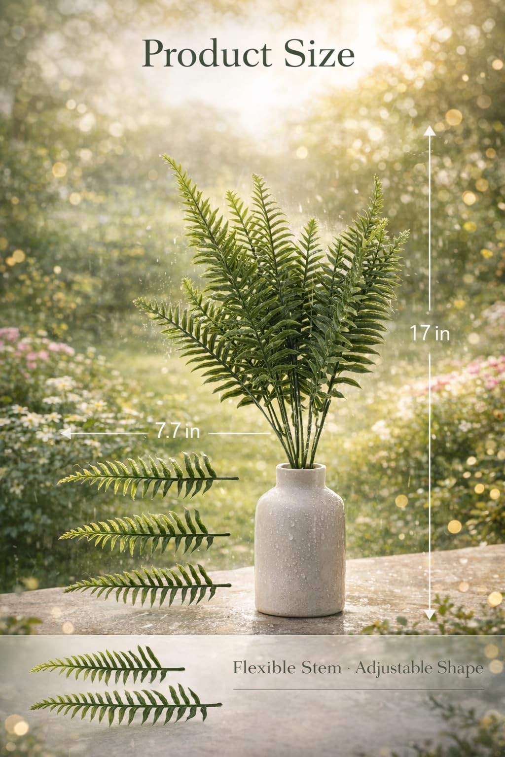 Artificial Fern Plants 12 Bundles Faux Greenery Bushes UV Resistant Fake Plan…
