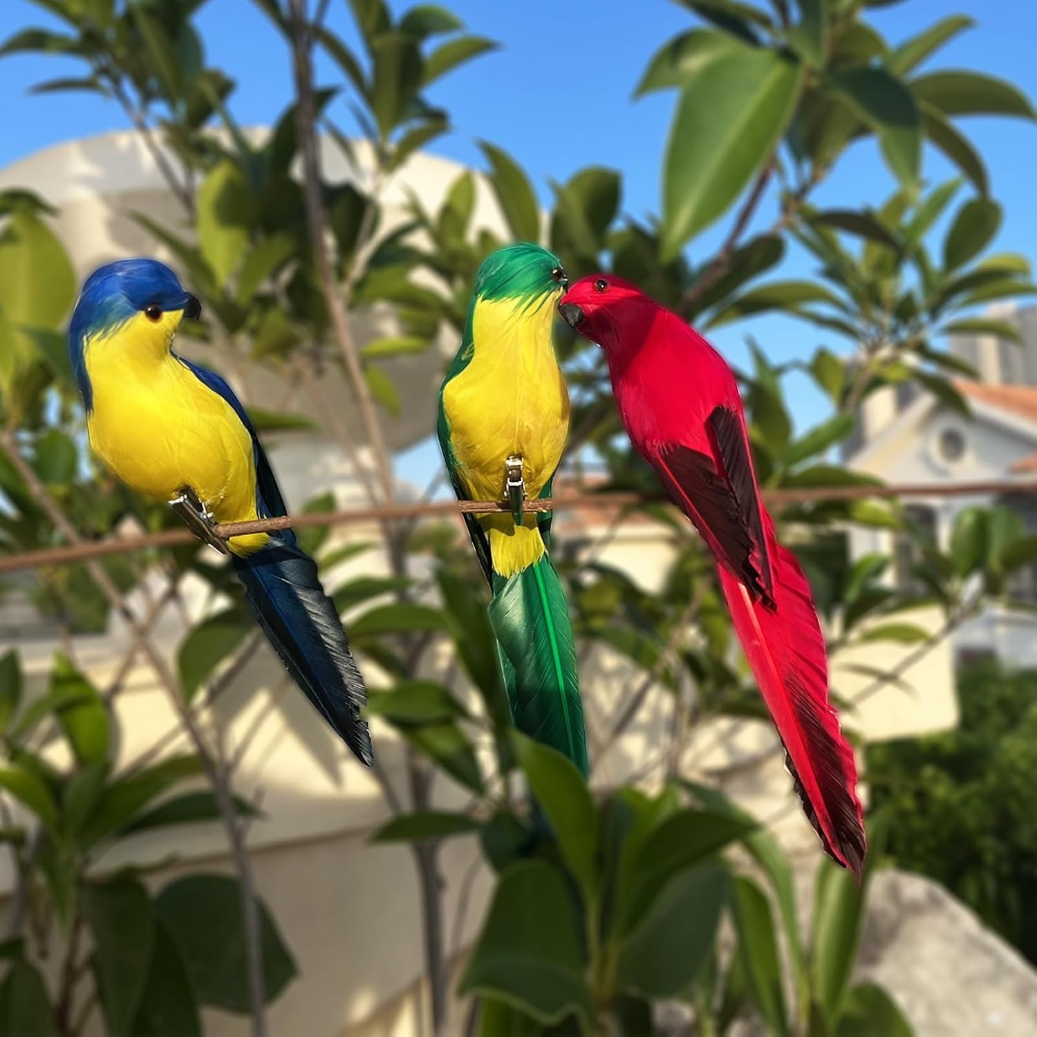 7.8″ Realistic Red Foam Feathered Parrot Clip-On for Costumes & Decor