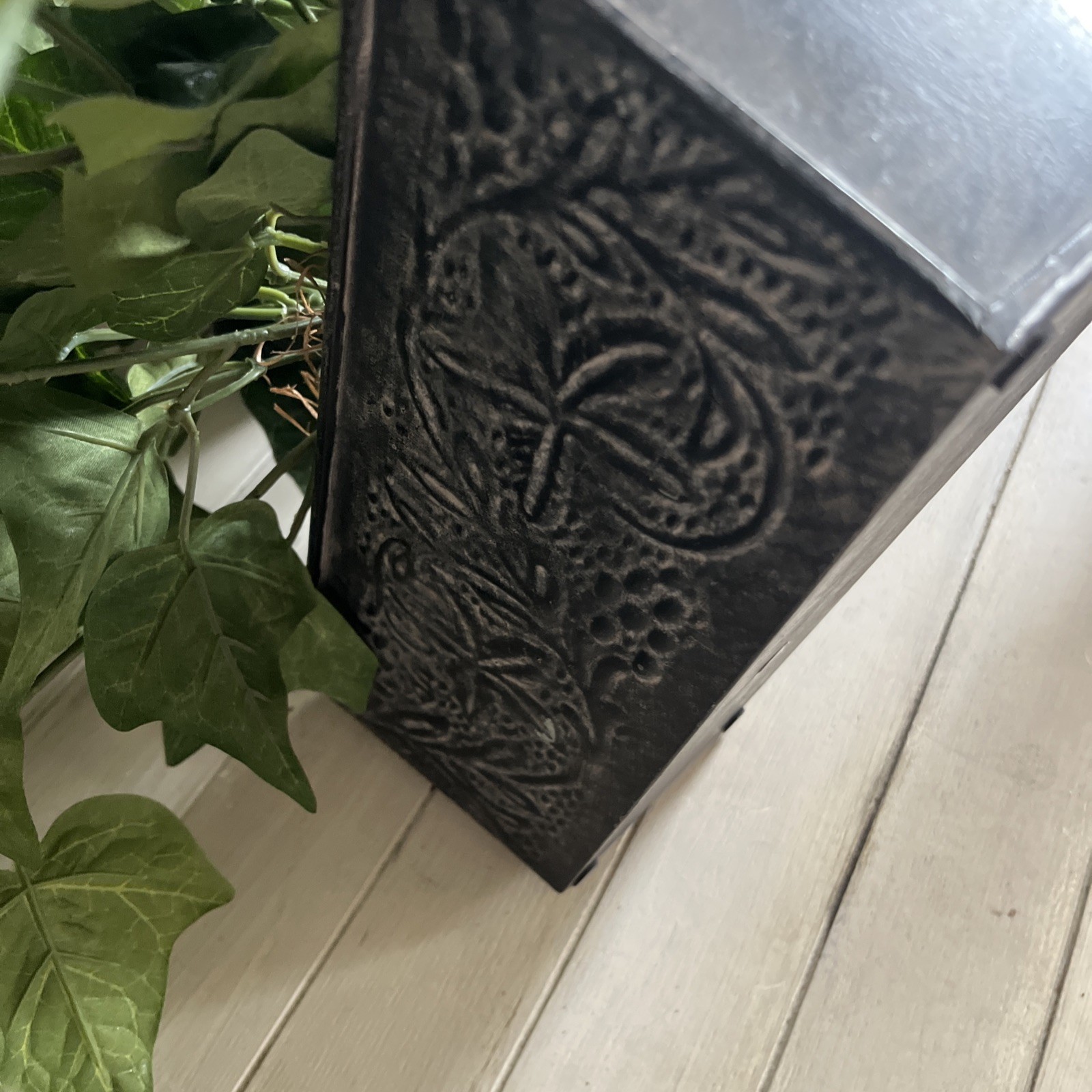 Faux Ivy In Metal Container 10.5”W x4.25”Dx4”H Container W/ Plant 12”H x30”W