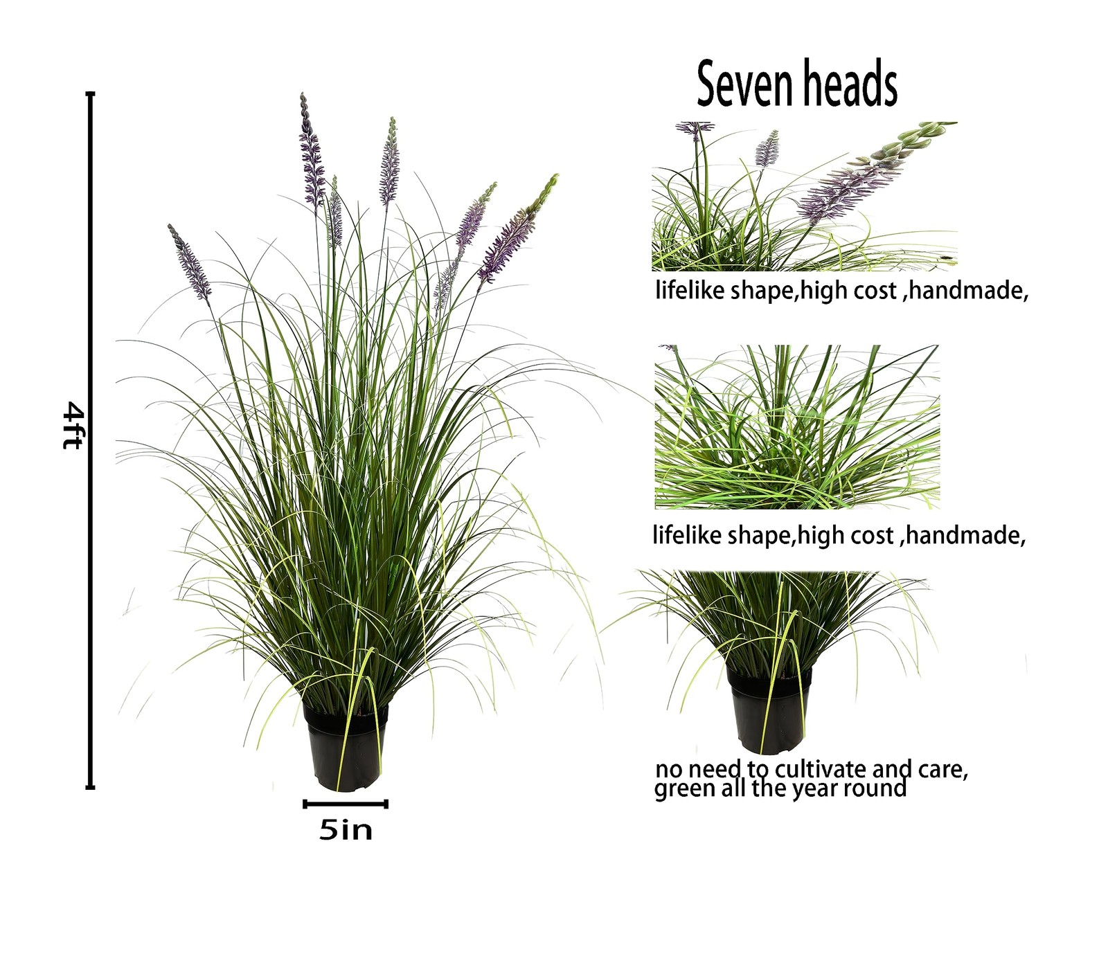 Artificial Plant 47in(2pack) Tall Artificial Lavender Plant,Faux Plants Indoo…