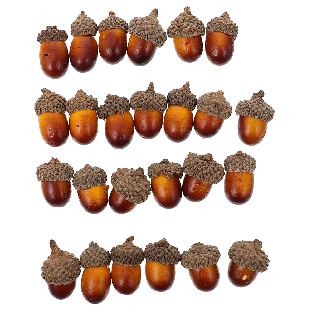 25 Pcs Artificial Fall Nut Acorn Decorative Acorns Simulation Decors