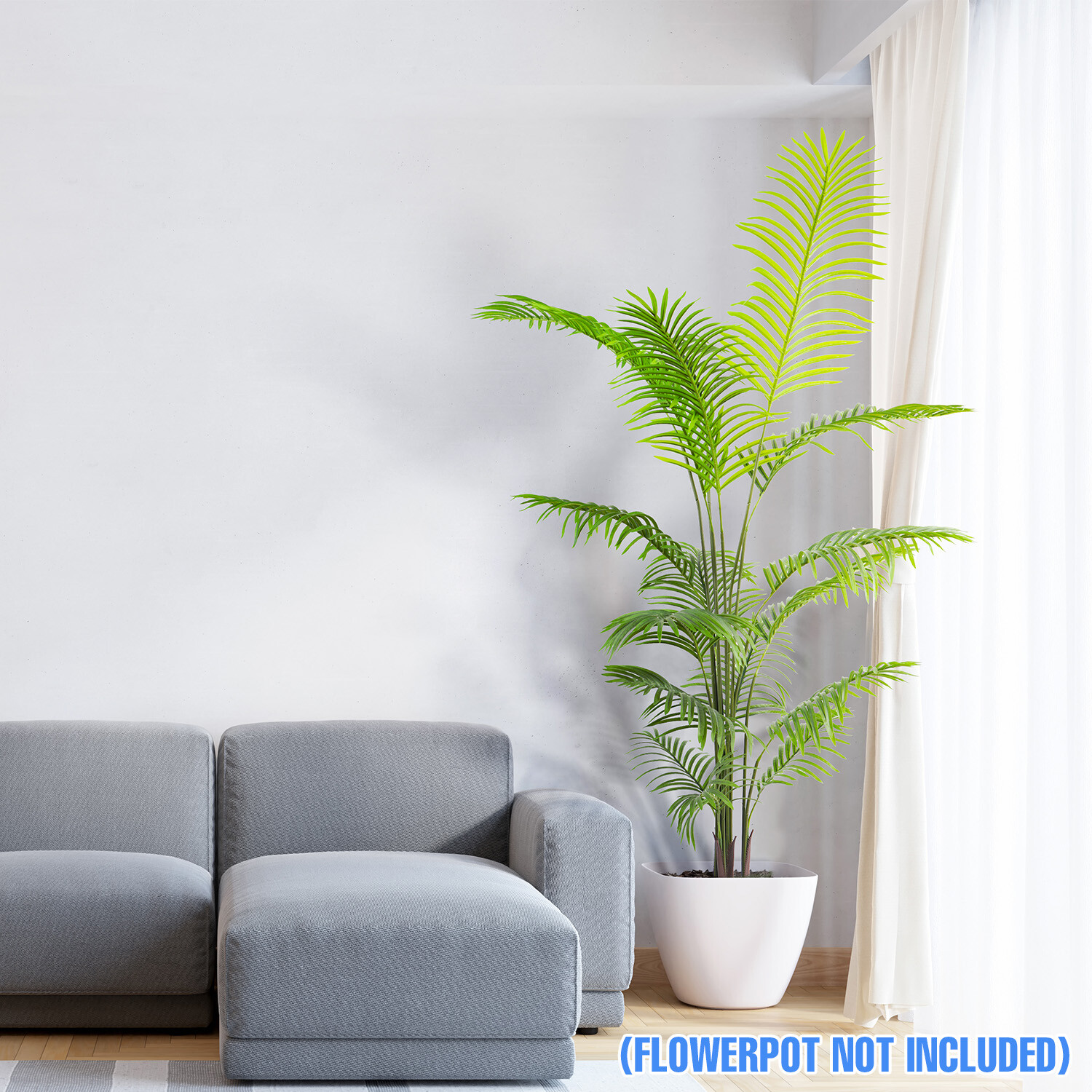 Artificial Areca Palm with Plastic Nursery Pot For Home Office Christmas Decor