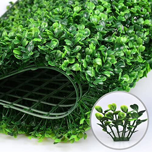 DearHouse 12 Pieces 20″x 20″ Artificial Boxwood Panels Topiary Hedge Plant