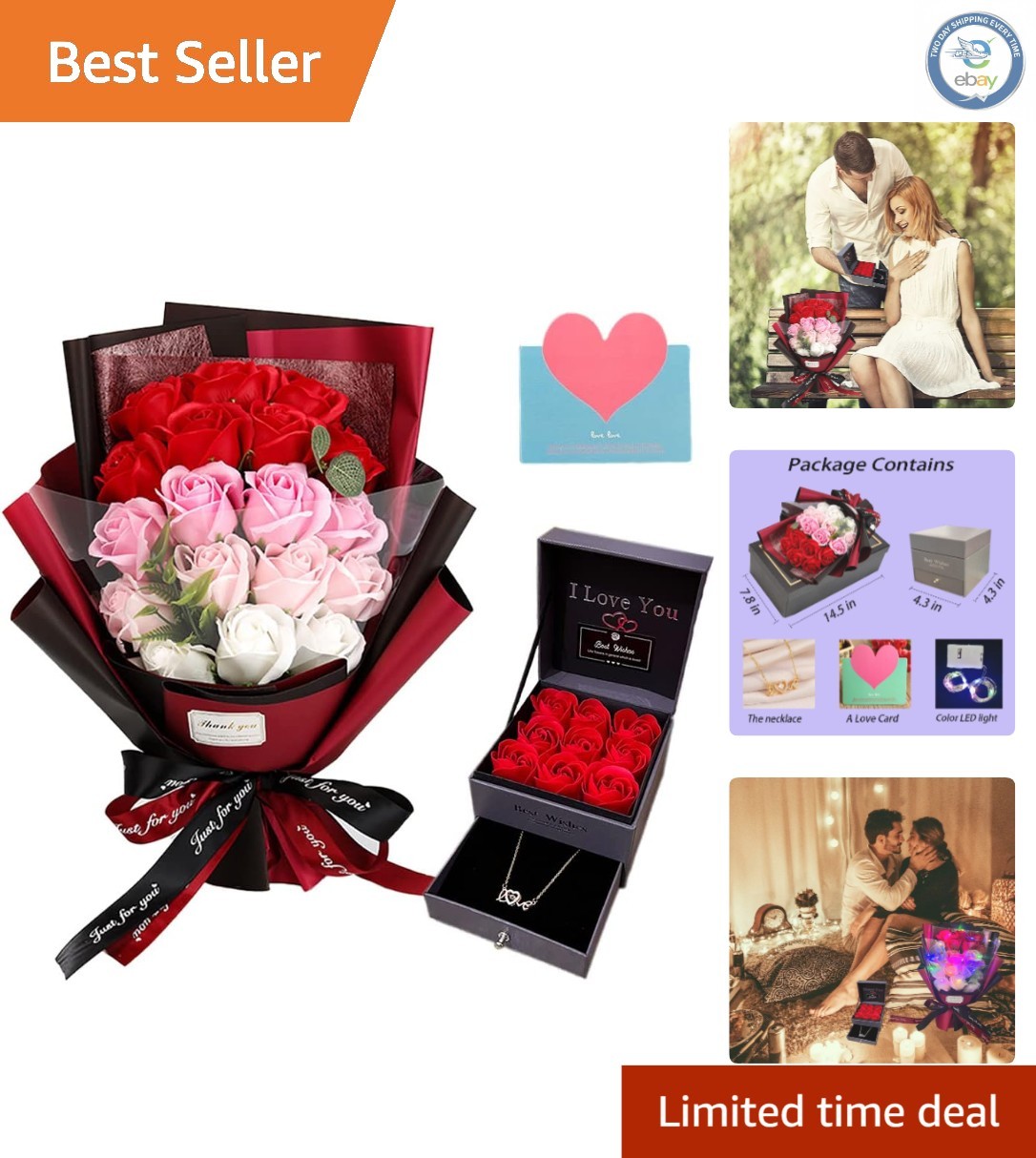 Unique Artificial Roses Bouquet with Necklace – Perfect for Any Occasion