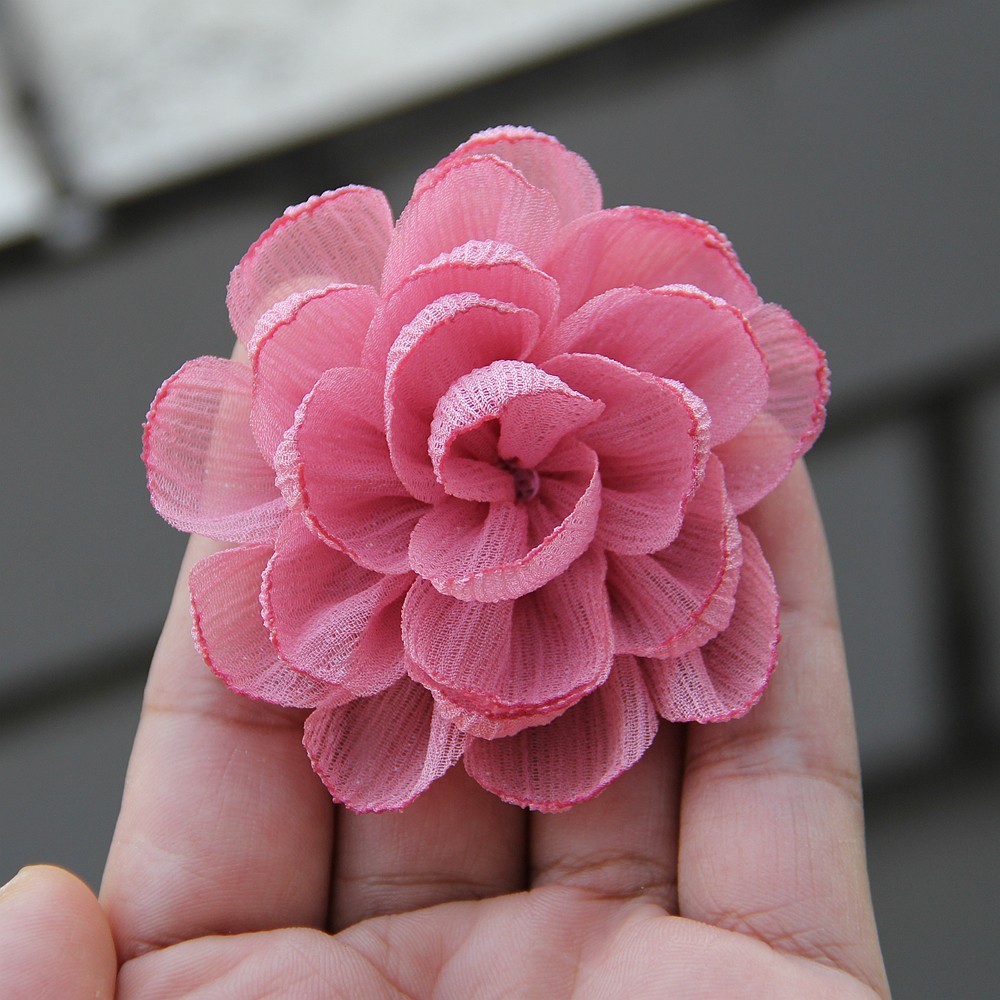 6cm Rose Camellia Chiffon Fabric Flower For Wedding Invitation Artificial Flower