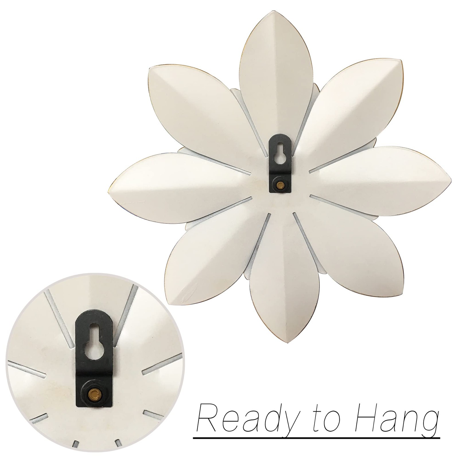 Picfarce Grey Metal Flower Wall Art Decor, 9.5″ 9.5″L x 9.5″W, 021G-Grey