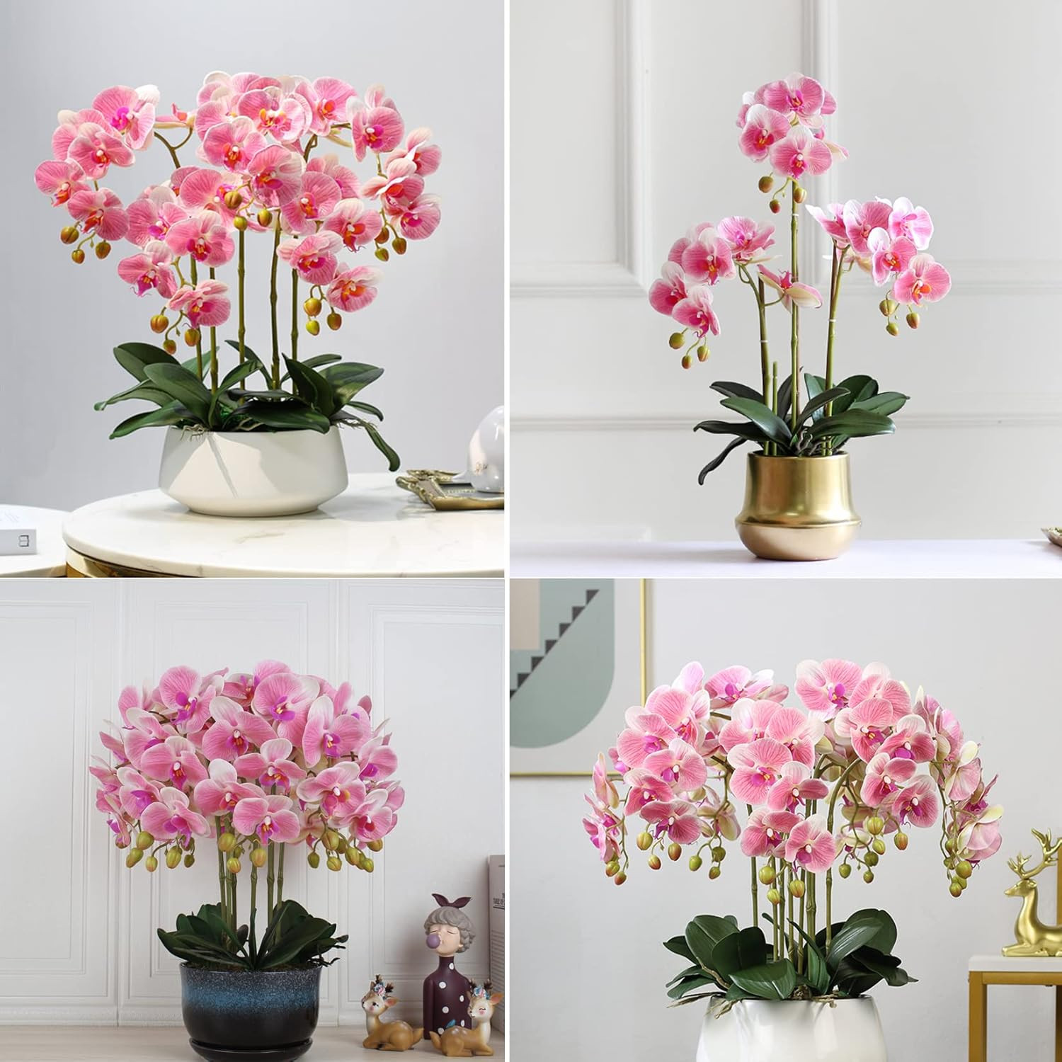 32 Inch Artificial Phalaenopsis Flowers 6 Pcs Artificial Orchid Flowers Stem Pla
