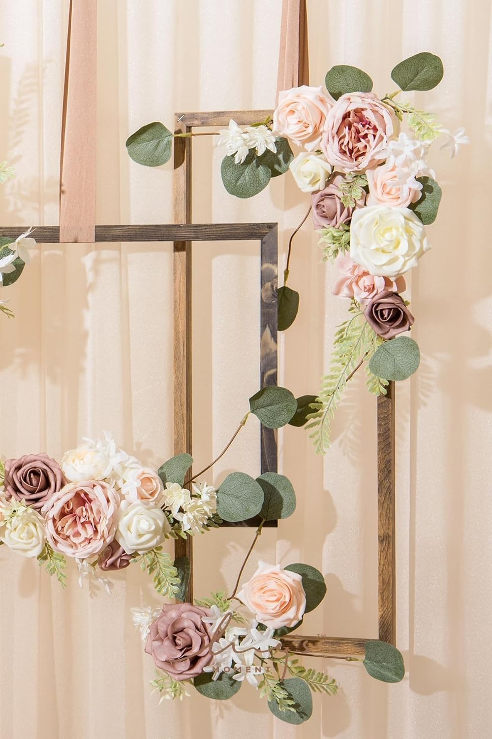 Silk Foam Roses Box, Greenery Stems, Wedding Bouquet Combo