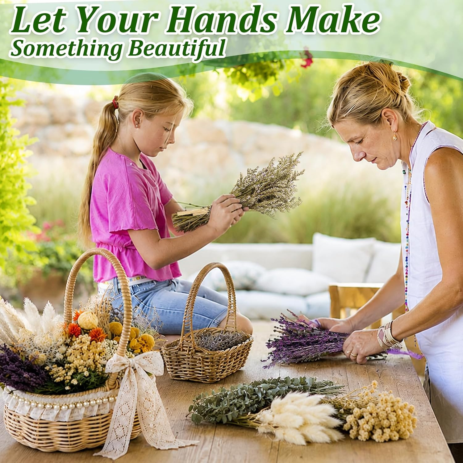 150Pcs DIY Natural Dried Flower Set, Preserved Mini Flowers Bouquets | Mixed Dri