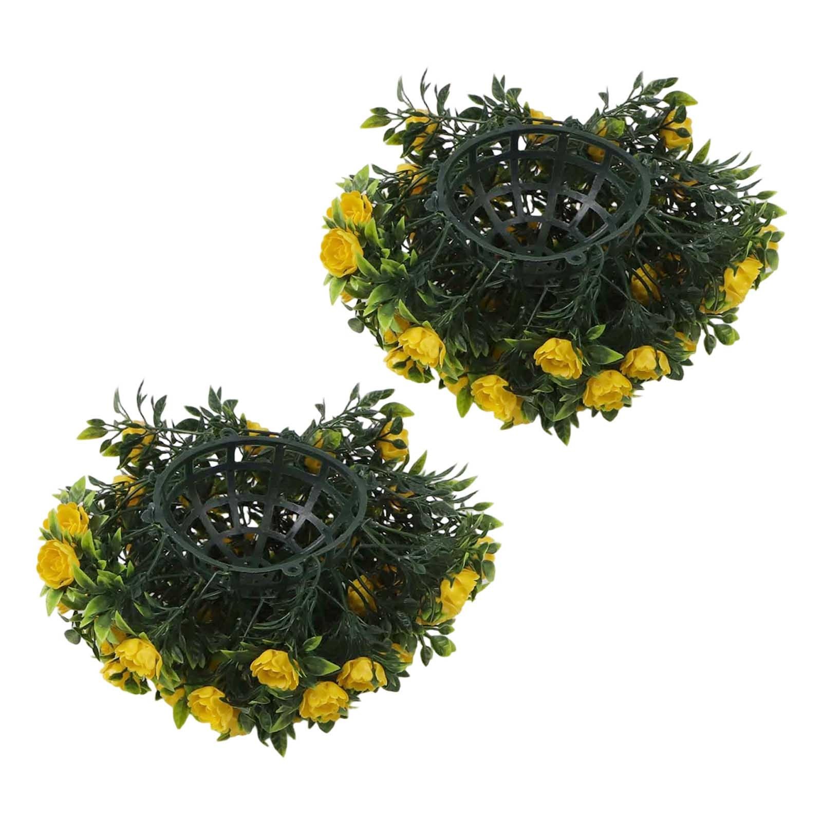 Set of 2 Faux Plant Balls Artificial Flower Balls 25cm for Hanging Decoration