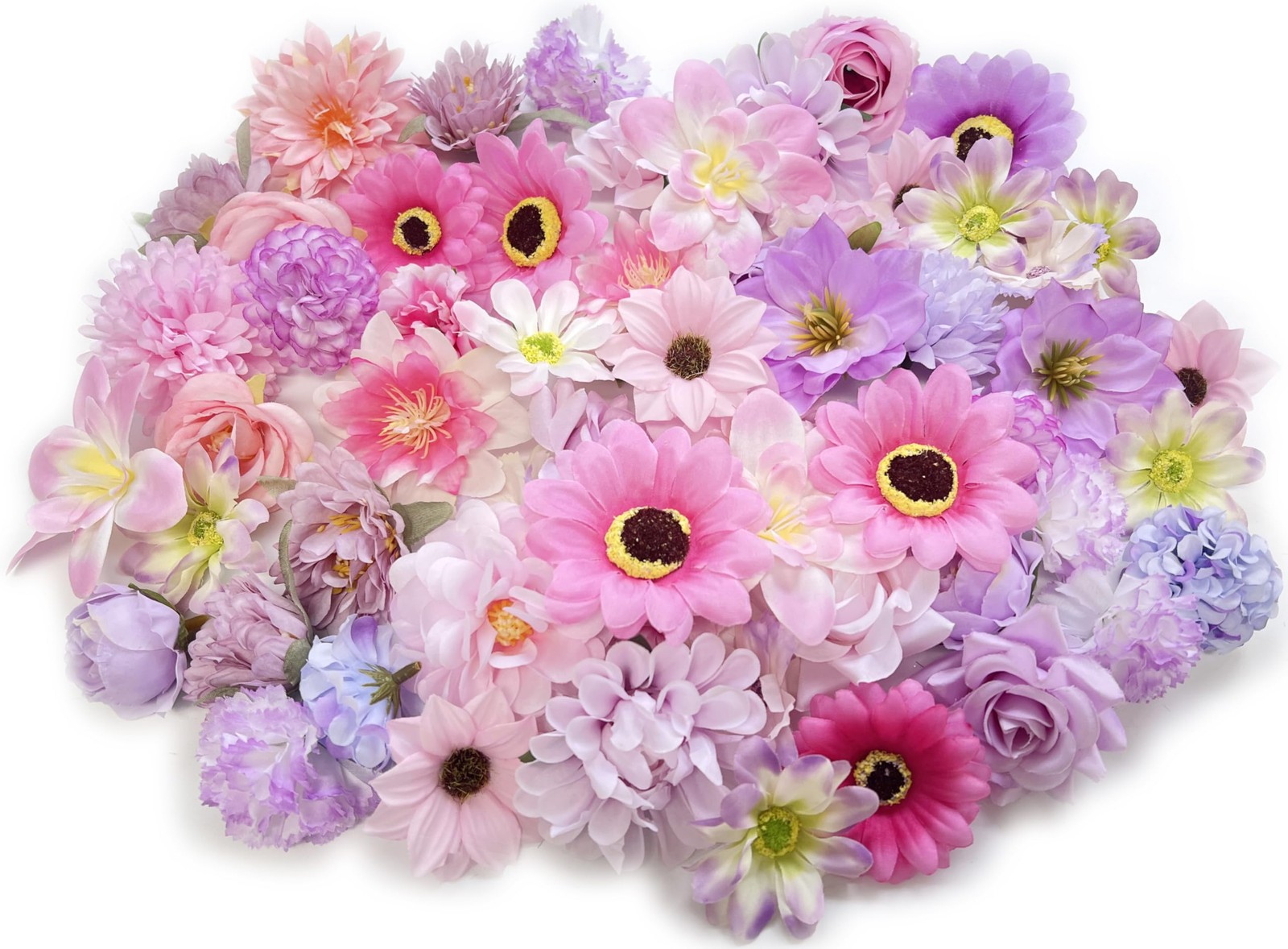 Fake Flowers Heads for Crafts Artificial Pink Purple Flowers Bulk Silk Roses …