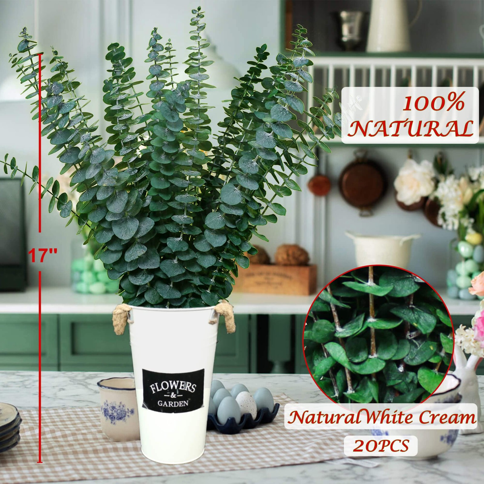20 PCS Dried Preserved Eucalyptus for Shower, 17″ Real Natural Fresh Hanging …