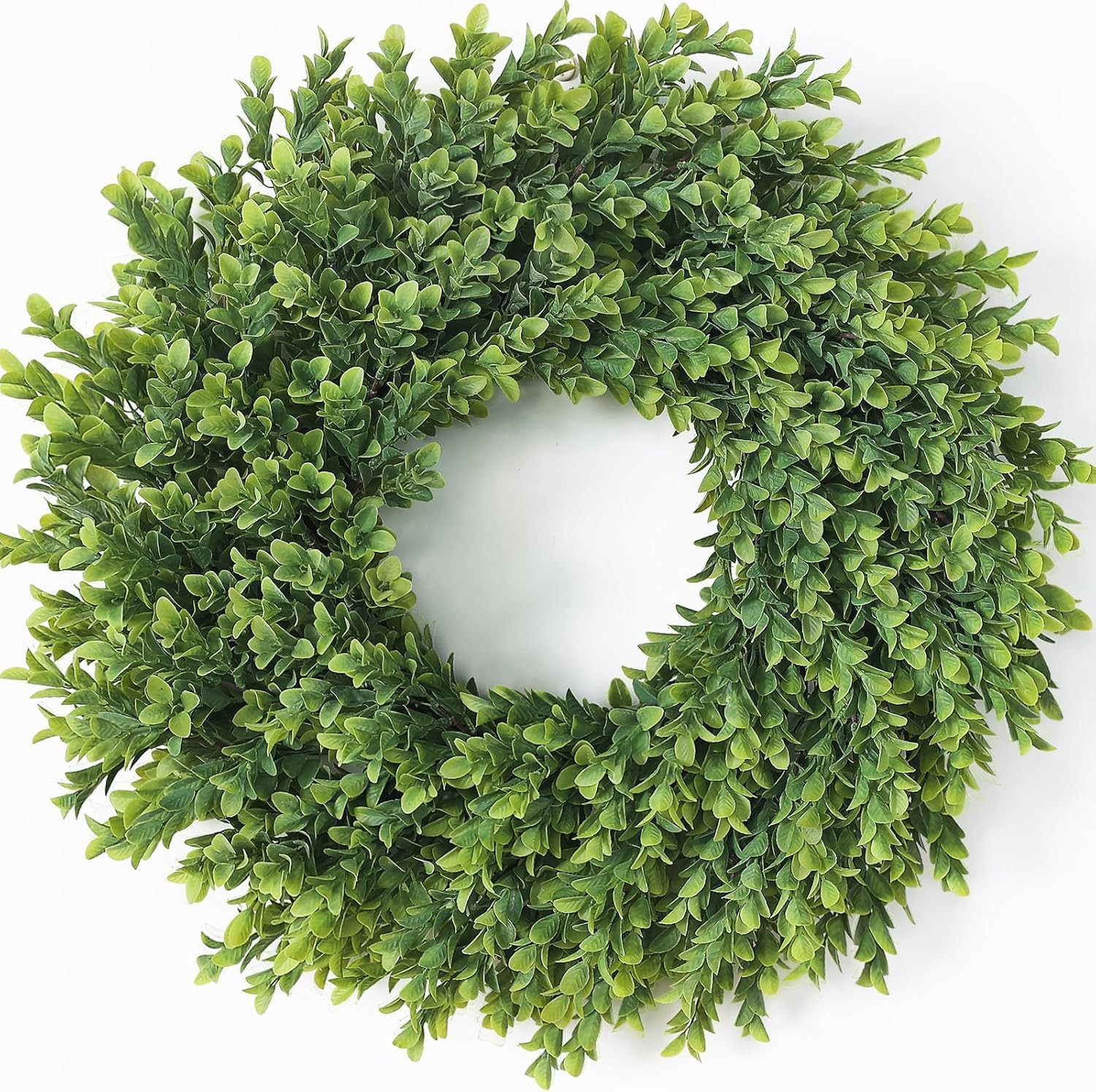 26″ Artificial Boxwood Wreath for Front Door – Large Faux Plant Fake Greenery Ha