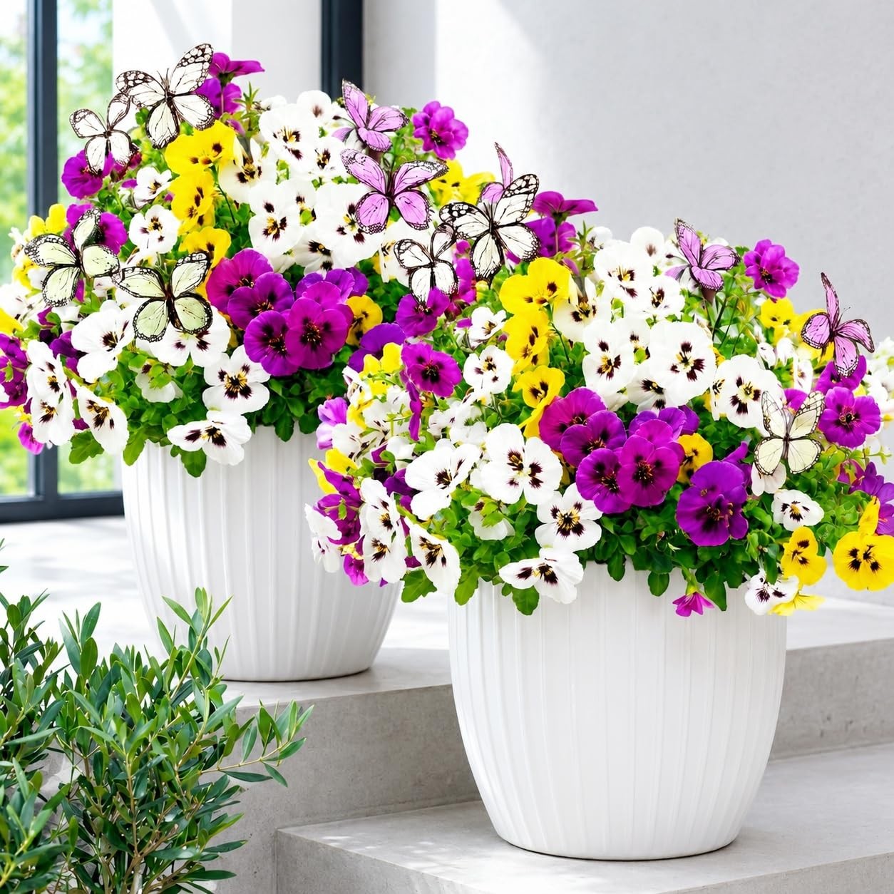 36 Stems Artificial Pansies Flowers for Outdoor
