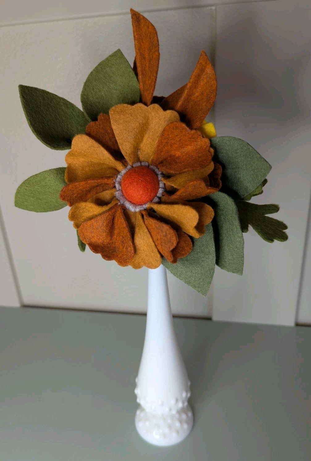 Beautiful Hand Cut Wool Blend Felt Flower Bouquet Gift Wrapped/Great Gift Idea!