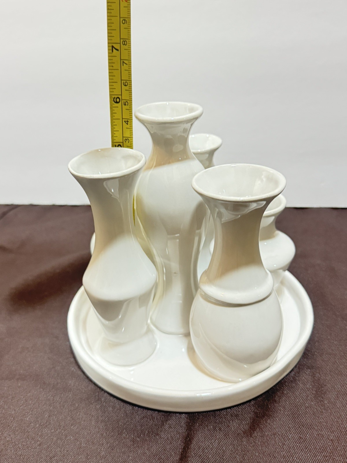 Flower Tray Vase w/Multiple Vases Varying In Height/size To hold Stem Flowers