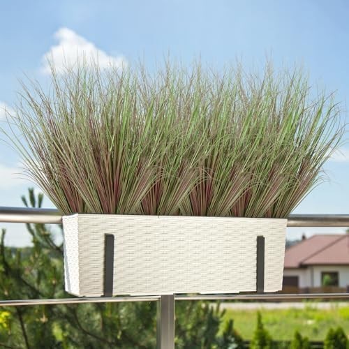 Artificial Grass Plants Outdoor 12 Bundles Fake Wheat Grass UV Resistant Faux Sh