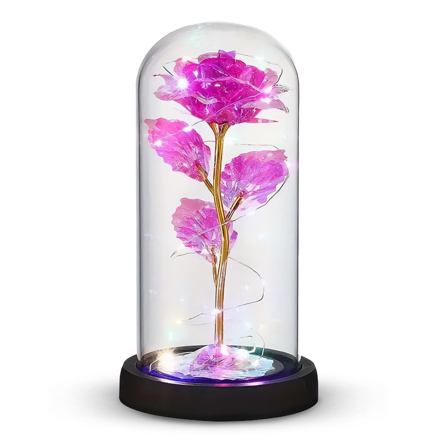 Galaxy Roses – Eternal Glass Rose with LED Lights & Timer – Coolest Gifts for…
