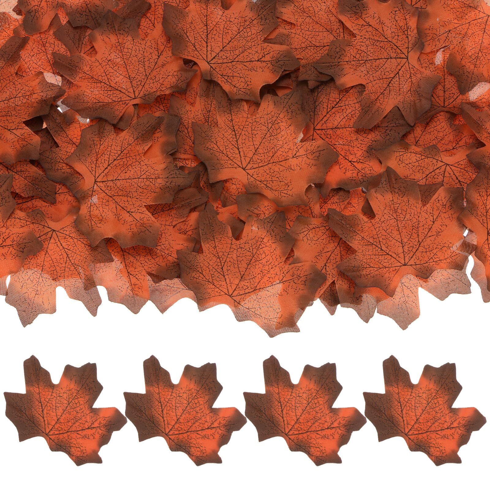 200-Pack Artificial Maple Leaves Fake Fall Leaves Faux Autumn Leaves for Than…