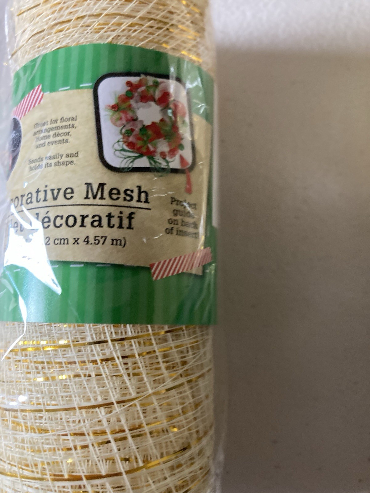 Crafter’s Square Decorative Mesh Roll 6 in x 5 yd Beige/Gold Lot of 6 New
