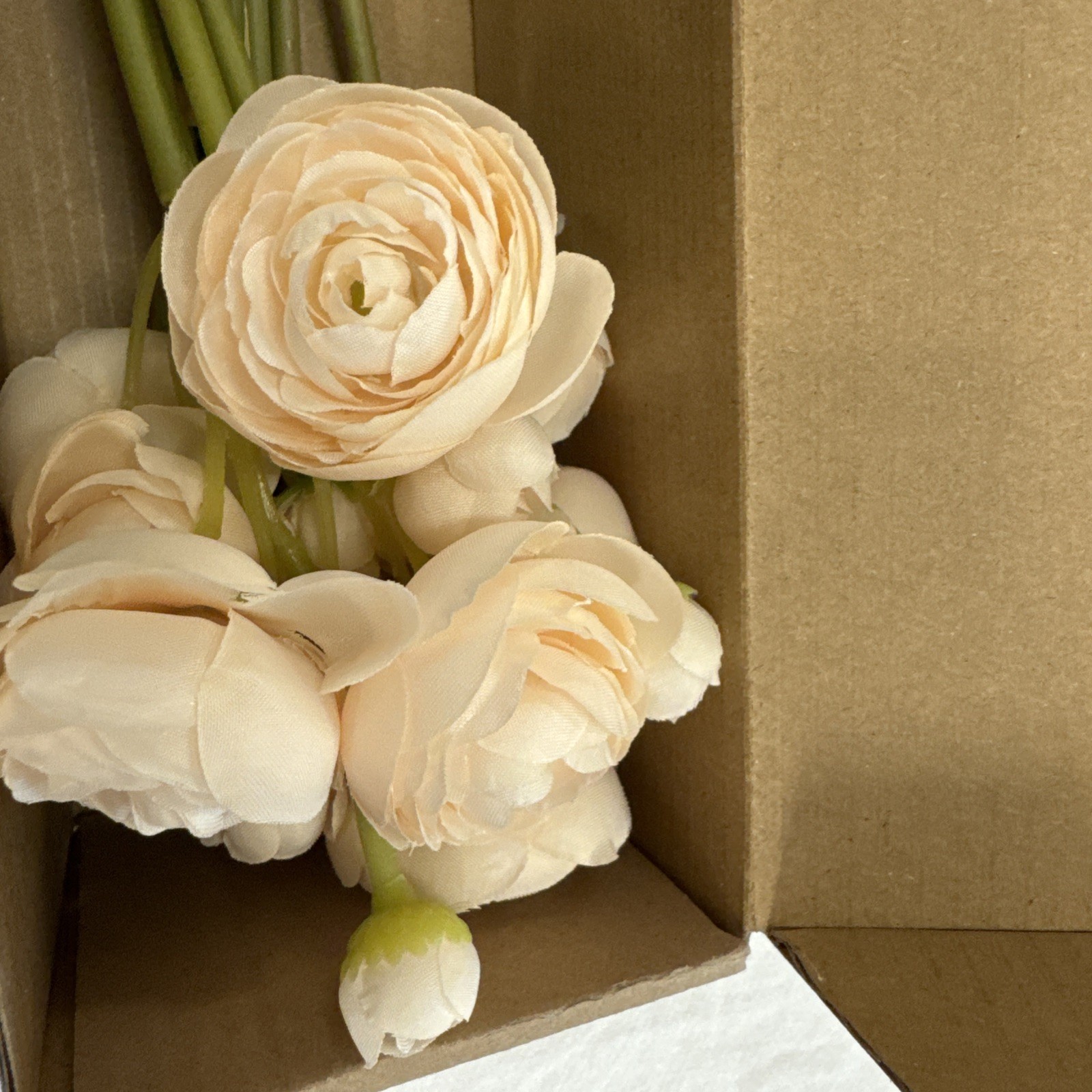 Letjolt Ranunculus Artificial Flower Light Champagne Silk Flowers Champagne 14