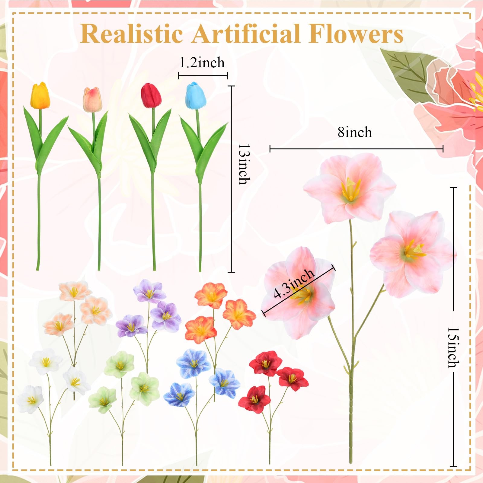 12 Bundles Artificial Flowers Fake Tulips for Outdoor, UV Resistant & Fade Pr…
