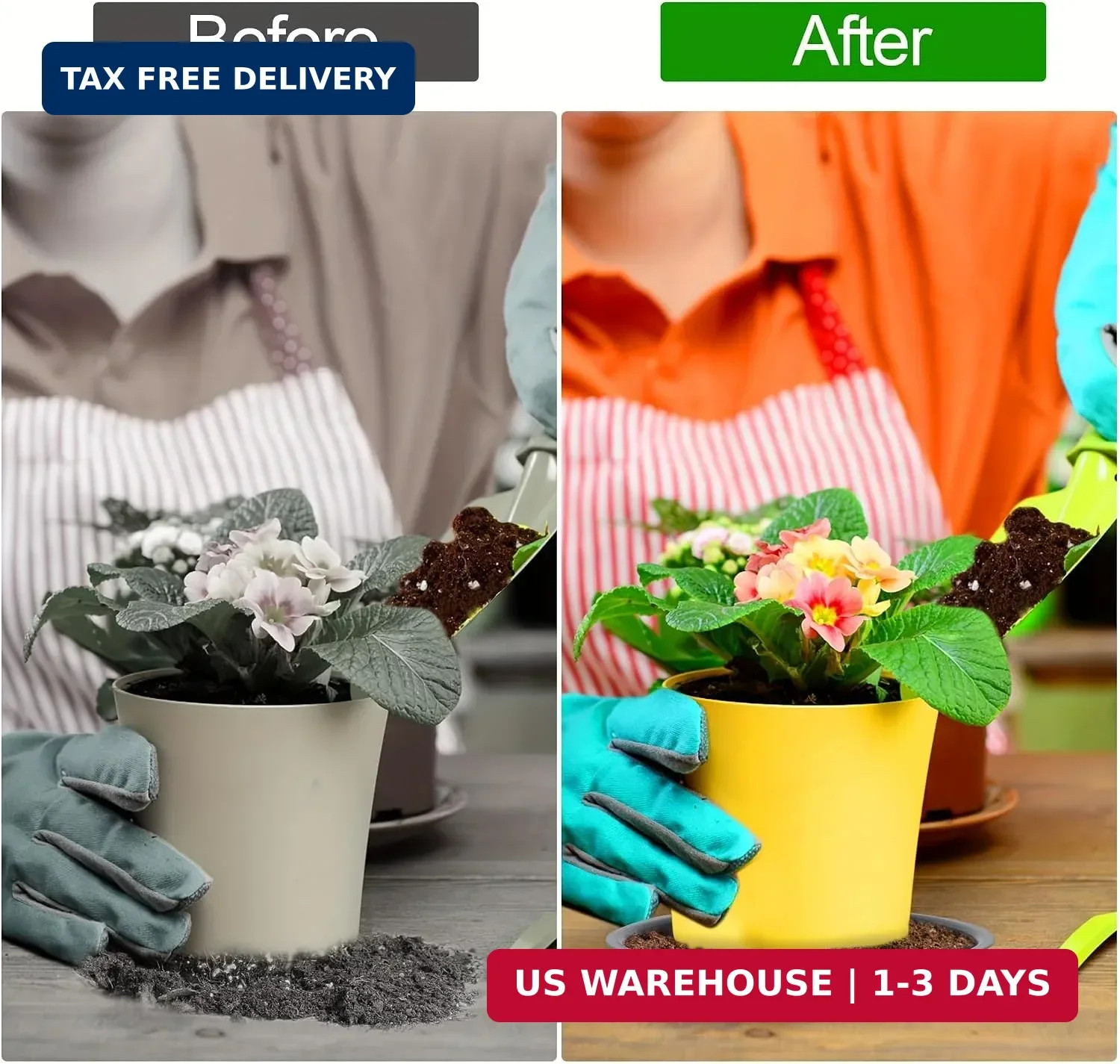 6 Pack Plant Saucer 12 Inch Plastic Plant Tray, Sturdy and Durable Flower Pot Co