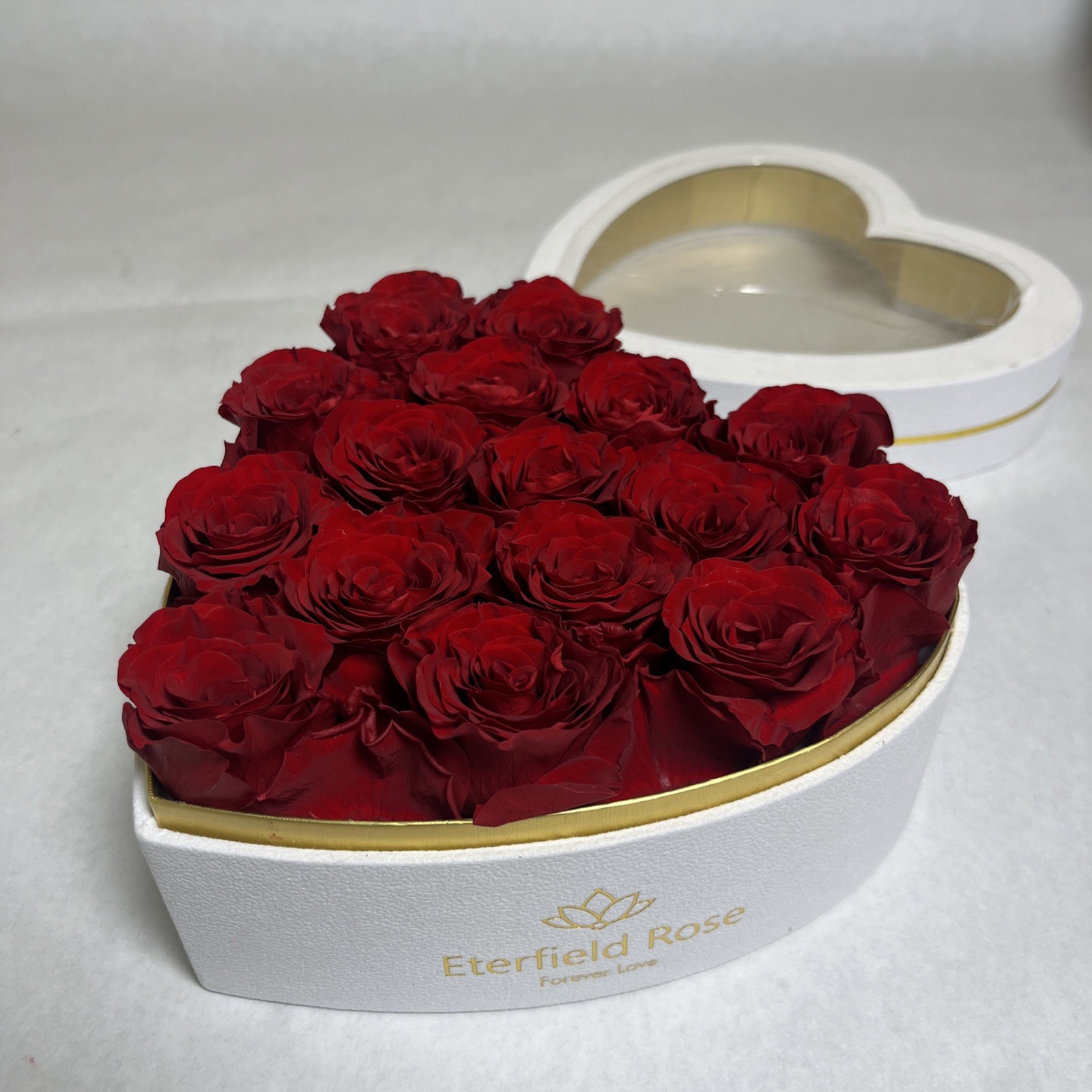 Eterfield 16 Forever Flowers Heart Shape Box, Preserved Roses That Last a Year