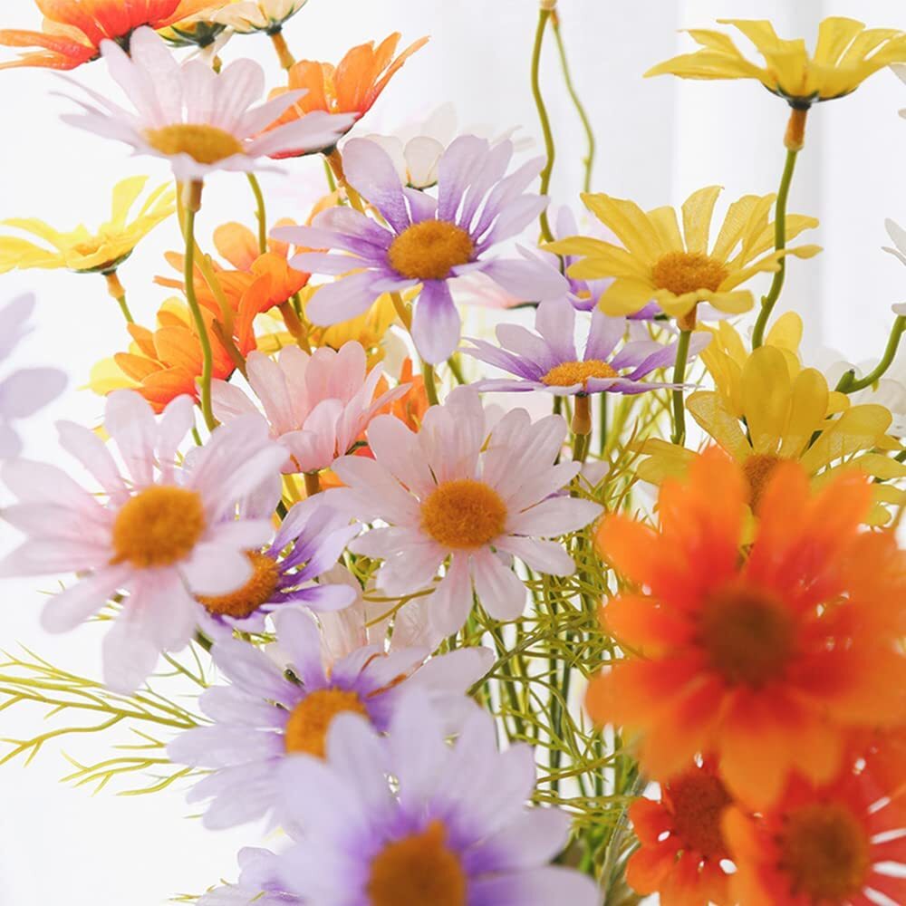 Artificial Silk Daisy Flower with Long Stems for Home Decor Indoor Outside Table