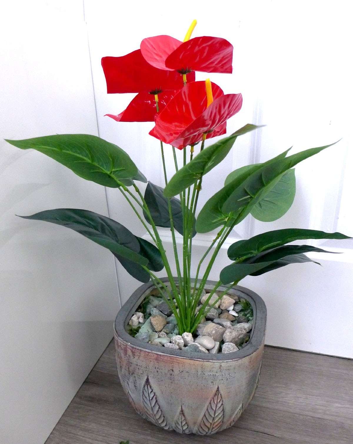 Red Palm Bushes Artificial Plants Tree Lifelike Leaf Outdoor Landsacpe