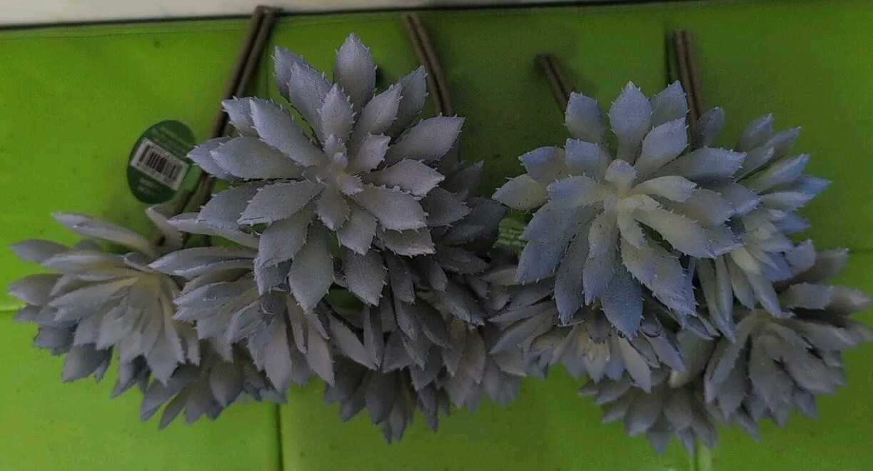 Artificial Anenome Purple/Blue Succulent Clusters Pick (5) Lot