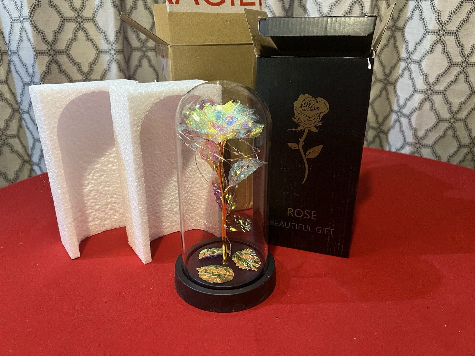 Glass Dome Rose Flower Gift – LED Rose Night Light