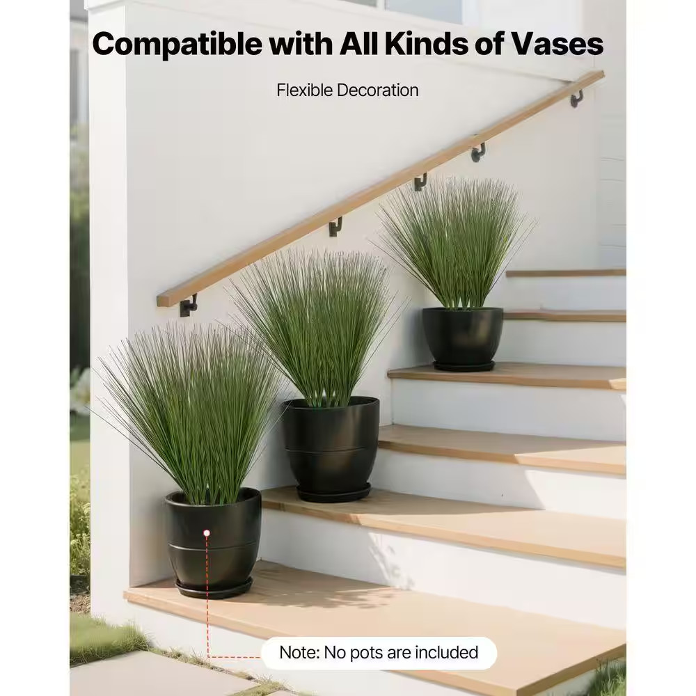 Artificial Onion Grass Plants 8 Pack 27 Inch Faux Greenery Outdoor Indoor Decor