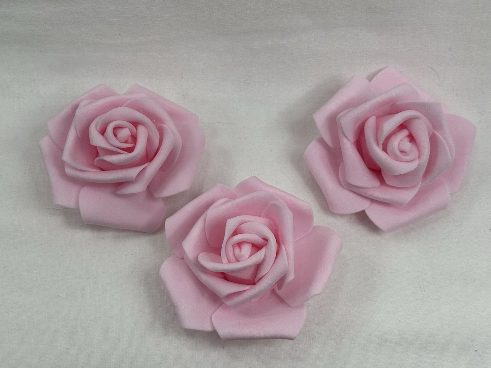 Lot Artificial Pink Roses Polyethylene Foam Decorating Wedding Flower Heads 3in.