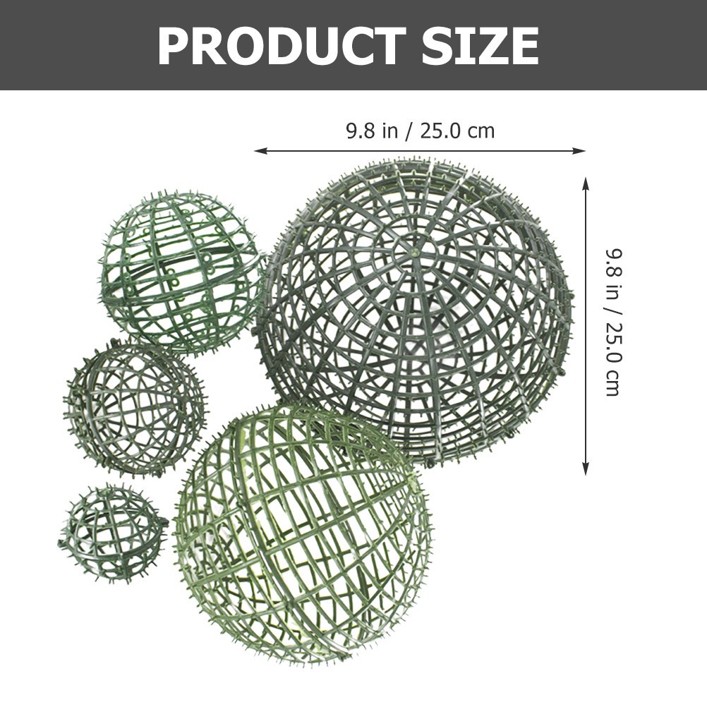 5Pcs Sturdy Plastic Artificial Plant Topiary Ball Holder Green Flower Shelf Rack