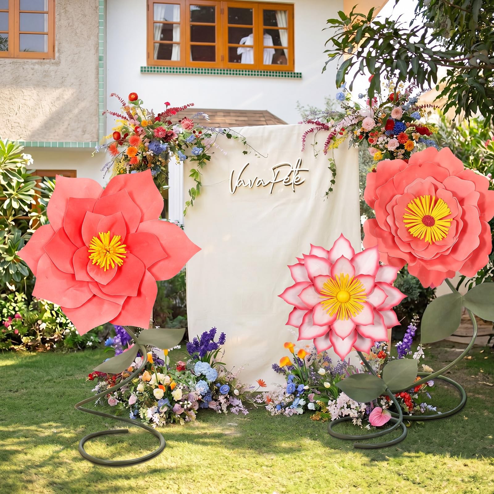 3 Pcs Giant Flowers for Decoration 5.6 ft Large Waterproof EVA Foam Flower In…