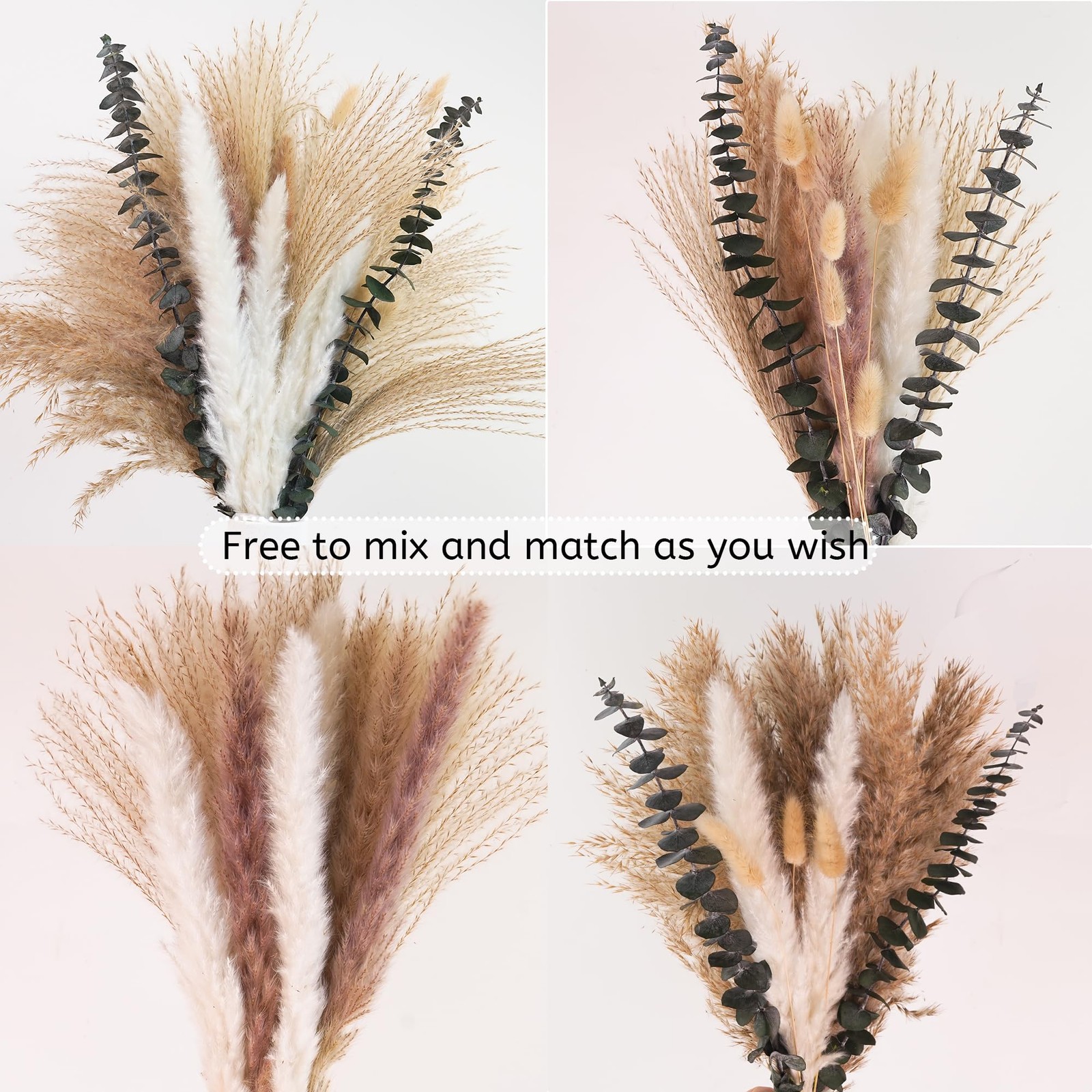 Pampas Grass Decor, Dried Flower Bouquet with Bunny Tail Grass, Pampas Grass …