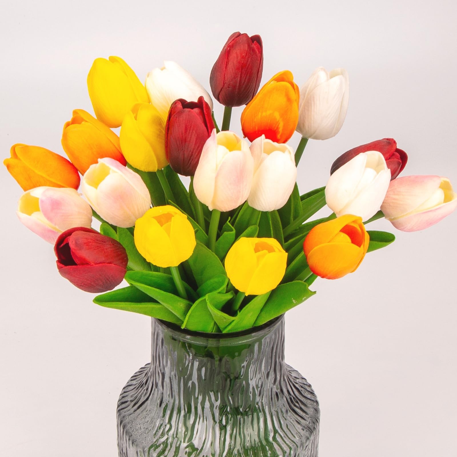 Mix Color Tulips Artificial Flowers Soft Latex Spring Summer 20 PCS Set