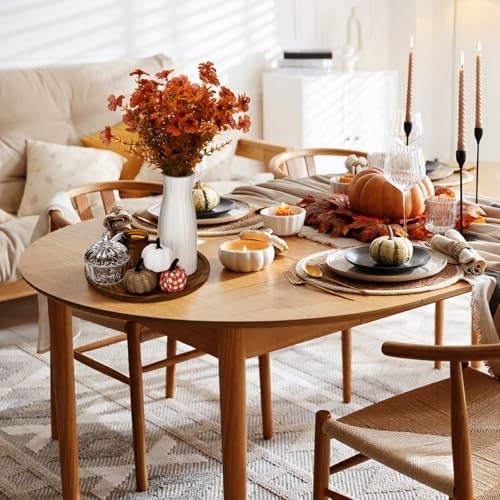 10 Pcs Fall Wooden Decorative Tray Set with Round Wood Tray Scented Candles