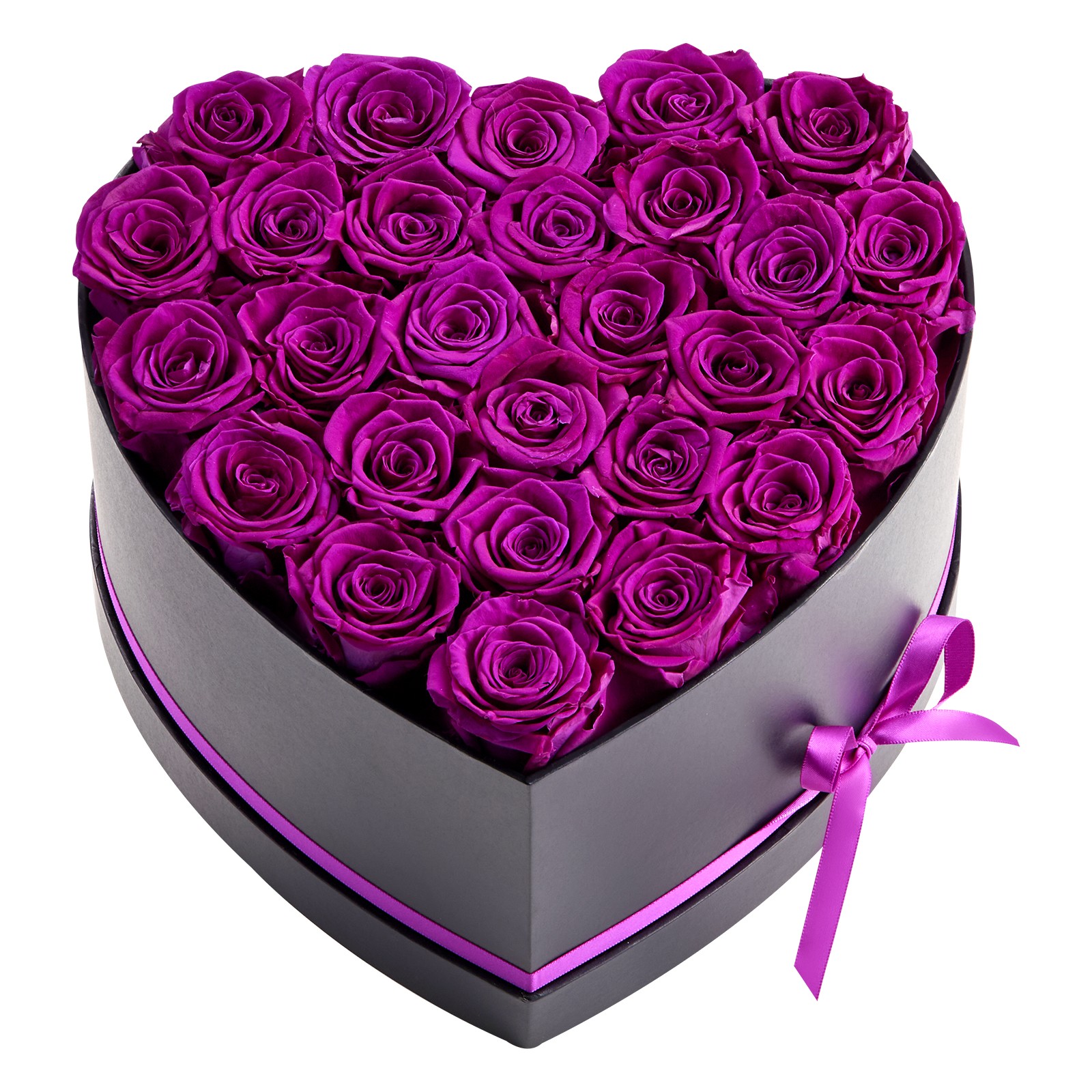 VEVOR Forever Flowers 27 Preserved Roses Heart Box Eternal Bouquet Purple