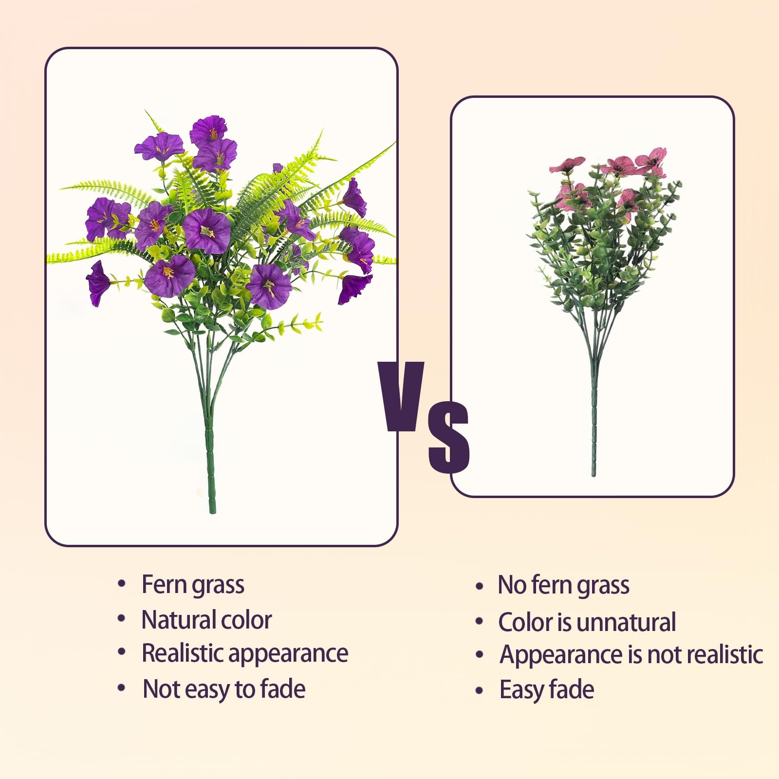 Spring Artificial Flowers Outdoors 12 Bundles Artificial Petunias Fake Flowers U