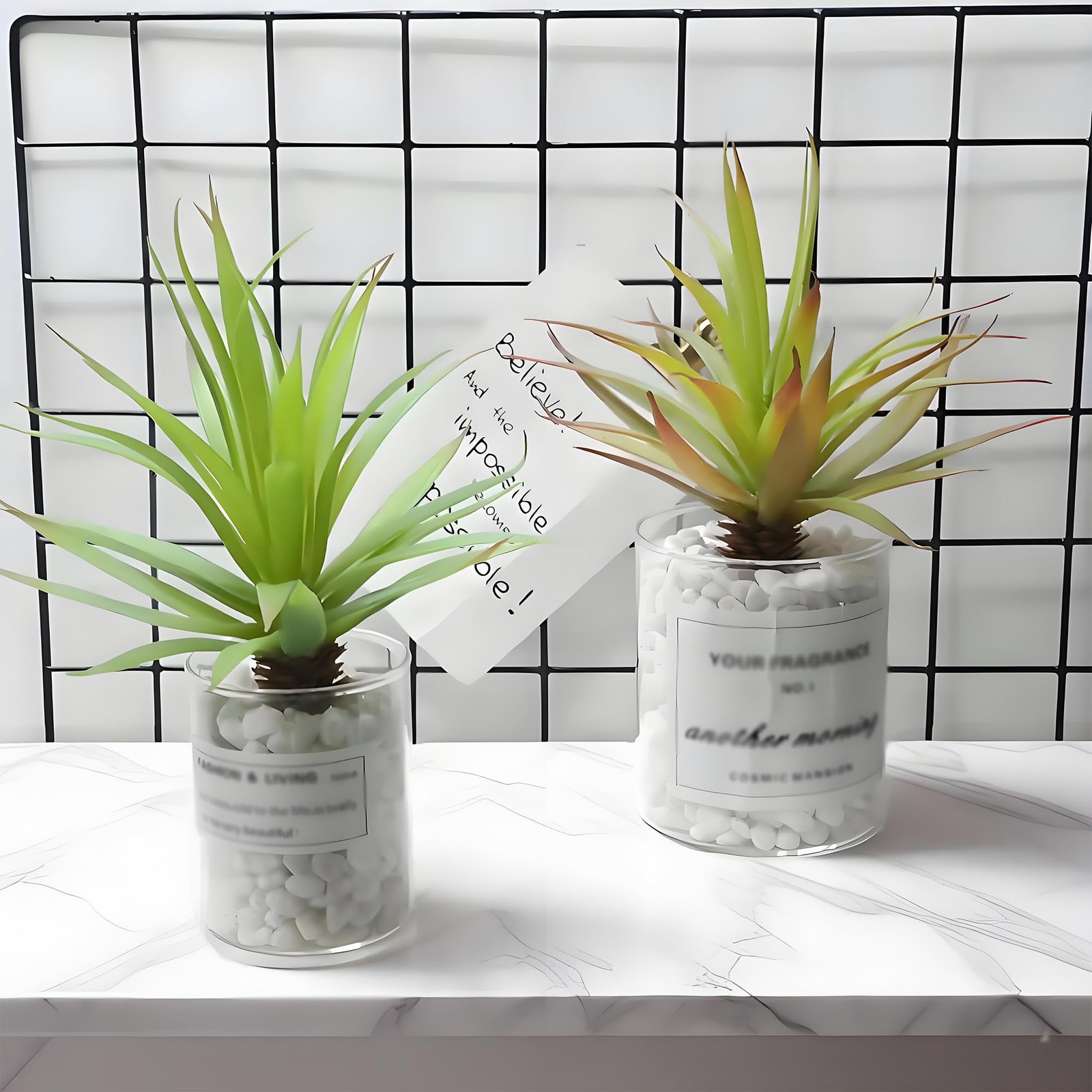 Forever bene 2 PCS Artificial Agave Succulents Plants Real Touch Lifelike Suc…