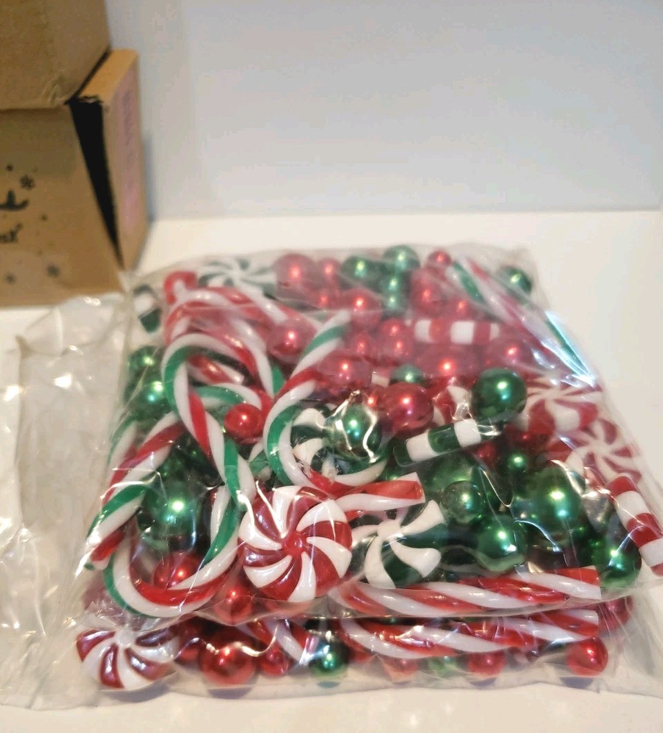 Vase Filler Holiday Christmas Red White Green Candy And Ornament Look 2