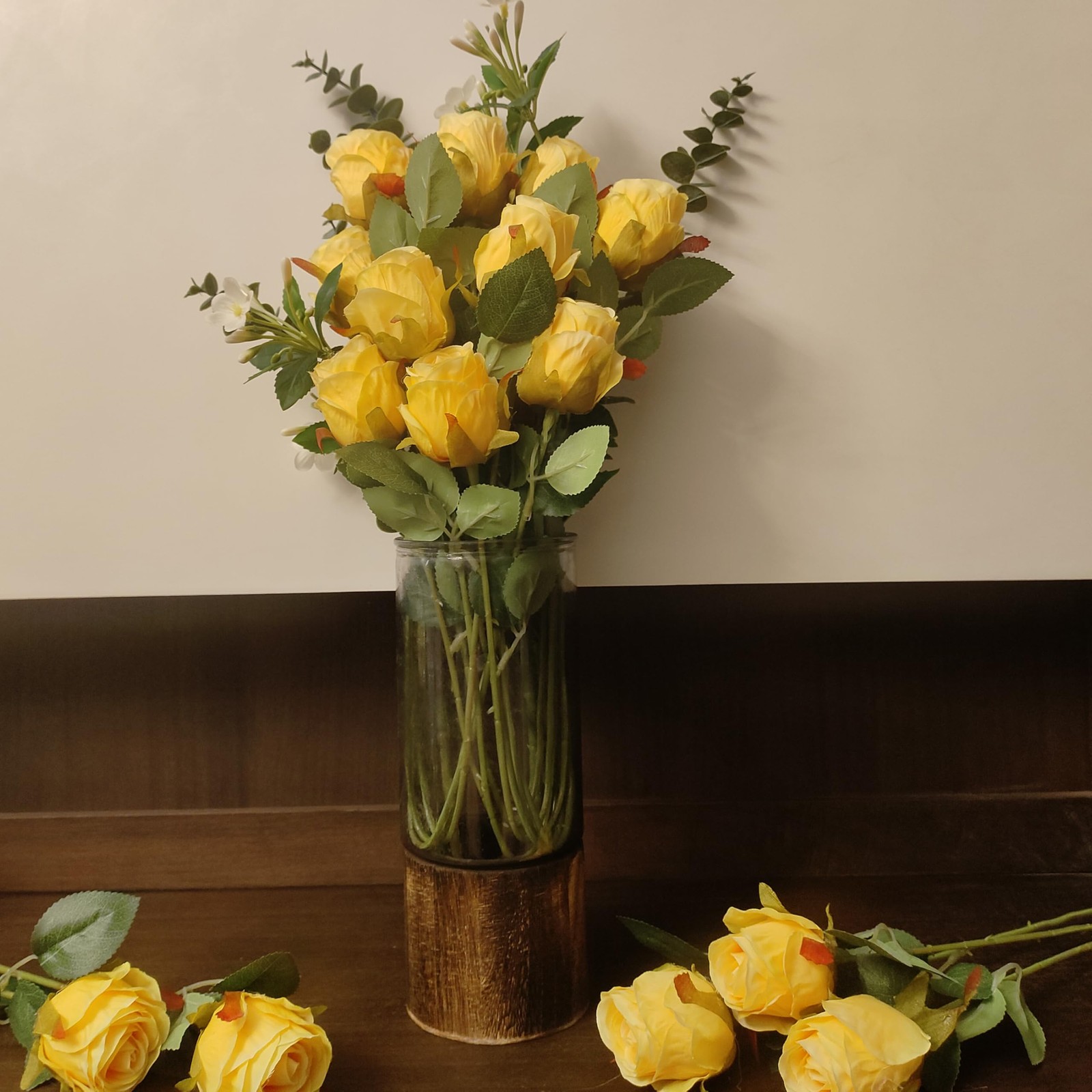 Artificial Roses 10 Pcs – Lifelike Single Stem Fake Roses with Natural Petal …
