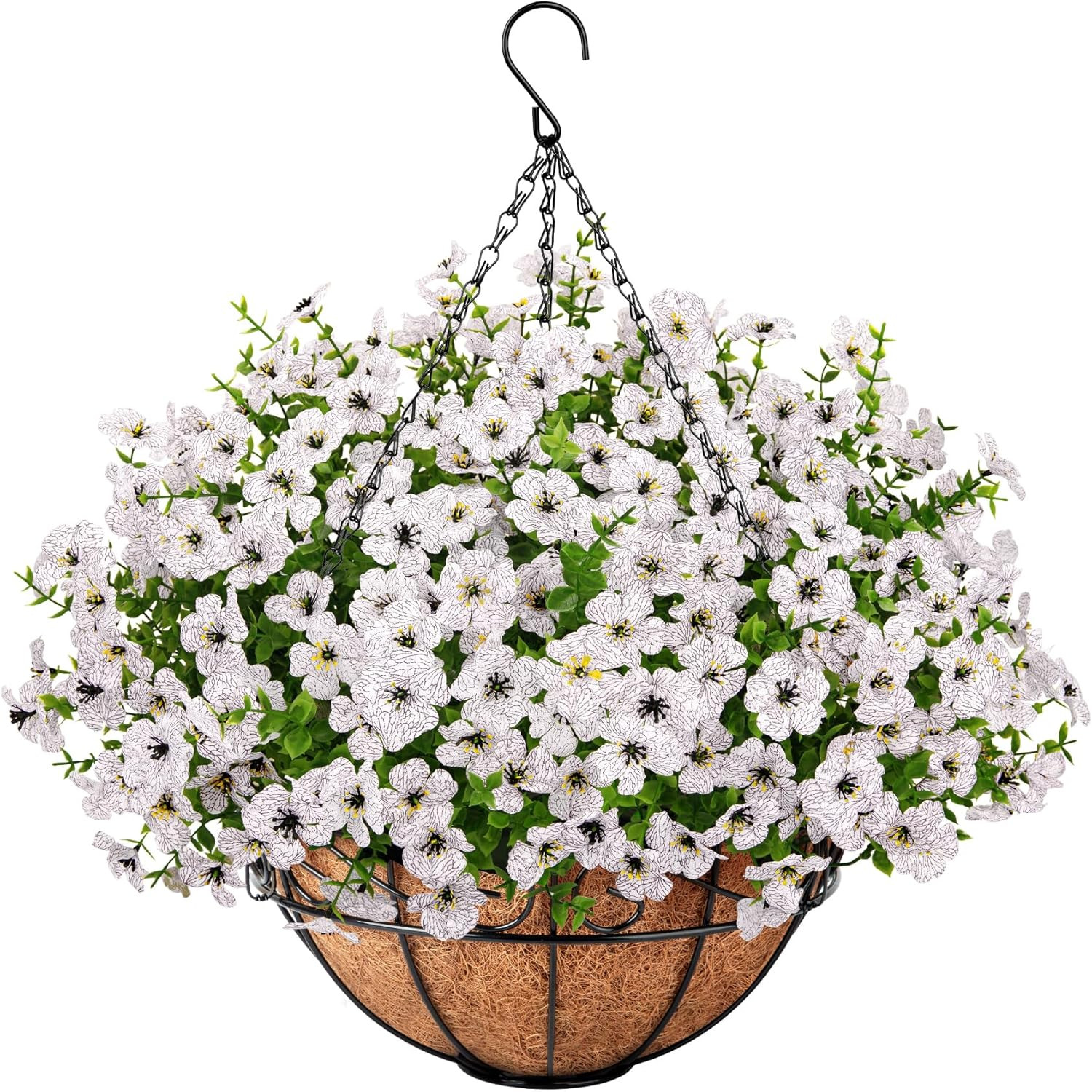Artificial Hanging Flowers for Outdoors with Hanging Basket Fake Silk