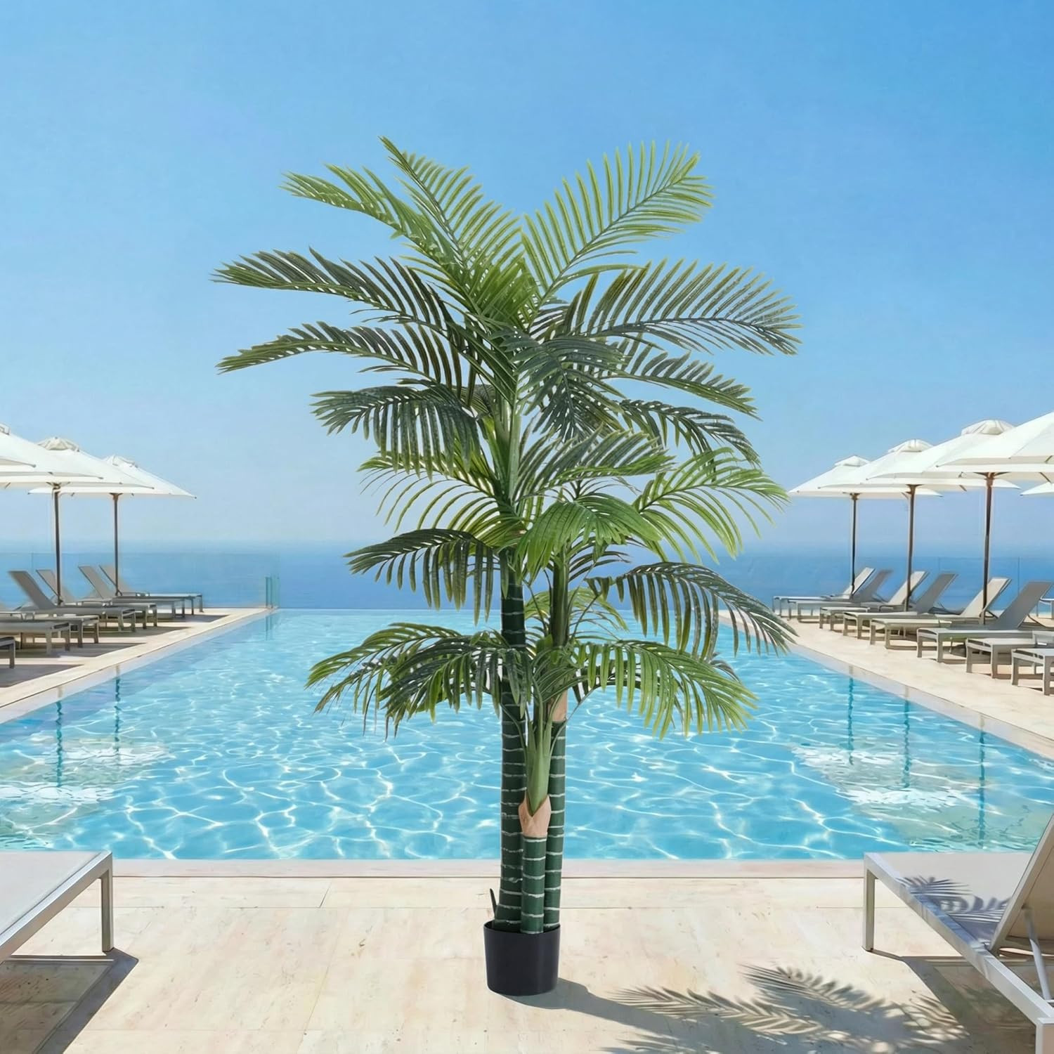 6FT UV Resistant Golden Cane Palm Tree – Realistic Indoor/Outdoor Decor