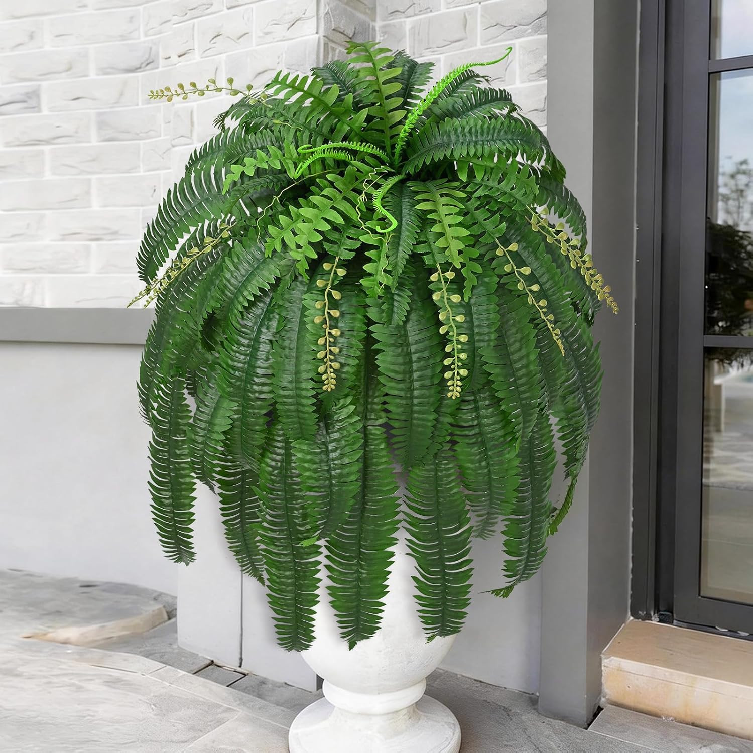 2 Pcs 67″ Fake Ferns Large Artificial Plants Outdoor, Artificial Ferns for Outdo