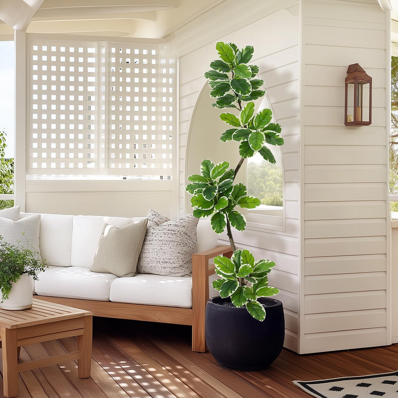 GarveeHome Fiddle Leaf Fig Tree Artificial Indoor Sphere Planter